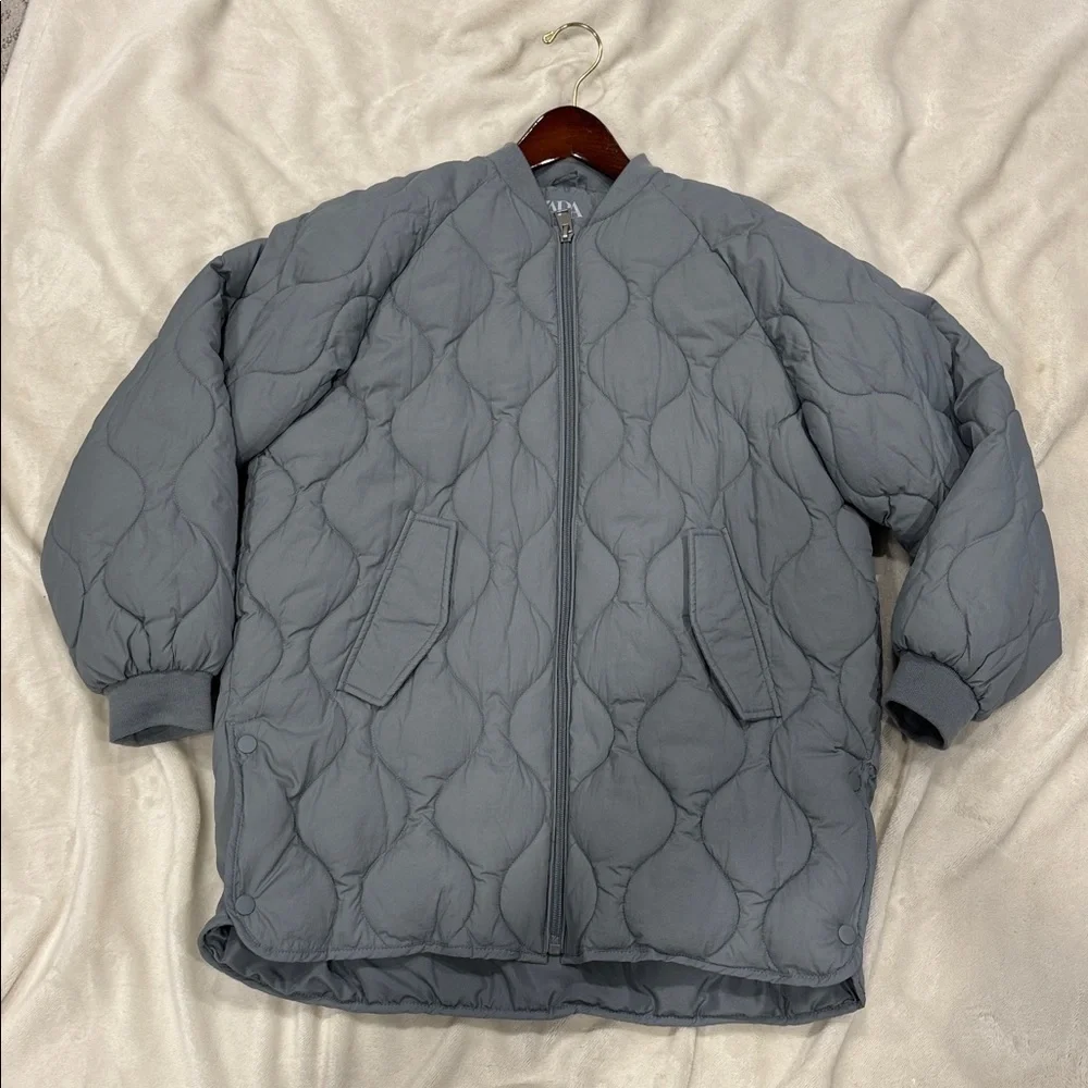 Zara Kids Oversized Quilted bomber Jacket -size 13/14